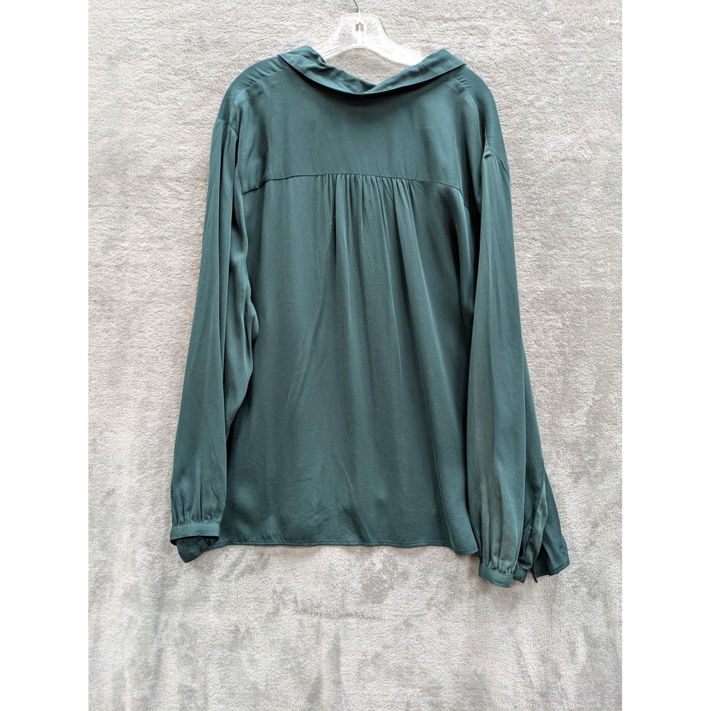 J Jill Evergreen Button Front Blouse Womens 4X Long Sleeve Minimalist Jewel Tone - Picture 6 of 8